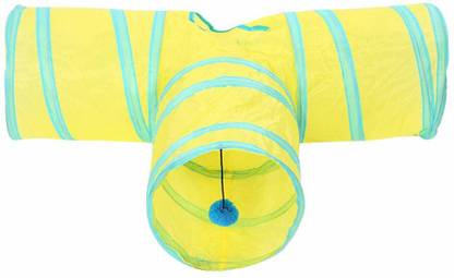 PETS EMPIRE Cat Tunnel, 3 Way Collapsible Interactive Cat Tunnels Indoor Outdoor Pet Interactive Training Toy Polyester Training Aid For Cat