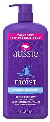 aussie Mega Moist Shampoo, 33.8 Fluid Ounce