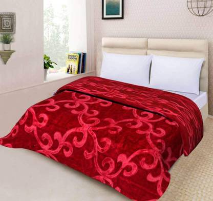Indigocart Floral Double Mink Blanket for  Mild Winter