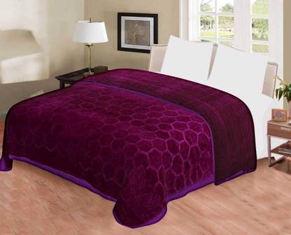 Mahadev Handicrafts Geometric Double Mink Blanket for  Heavy Winter