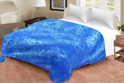 Fab Ferns Floral Double Mink Blanket for  Heavy Winter