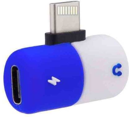 Wonder World Blue, White ® Capsule Pill Dual Lightning Headphone Splitter Phone Converter