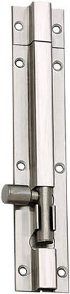 Menage Stainless Steel Plain Tower Bolt 6 Inches Silver Door Mounted Door Stopper