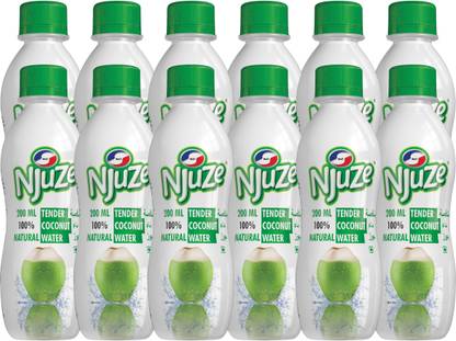 Njuze 100% Natural Tender Coconut Water Drink 200ml,Pack of 12