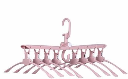 Expresso Bhavyam 8 in 1 Multi-Function Magic Scalable Folding 360 Degrees Can Rotate Space Saving Clothes Hanger Rack Plastic Dress Hanger For  Dress