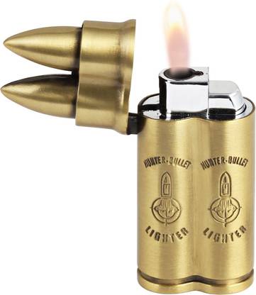 Bismaadh Double Bullet Novelty Lighters Double Bullet Novelty Flame Lighters, Refillable Butane Lighter Pocket Lighter