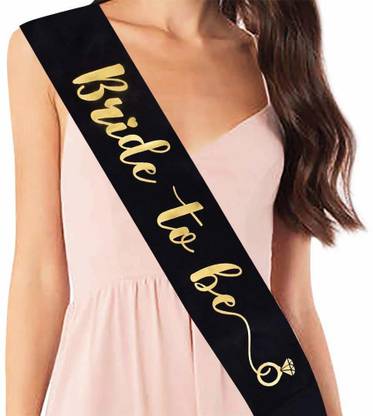 Party Propz Black Bride to Be Sash High Quality for Bachelorette Party Or Bridal Shower