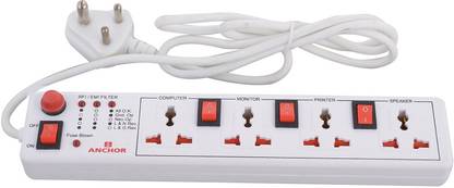 ANCHOR 4 soket with individual Switch (4 Meter) 4  Socket Extension Boards