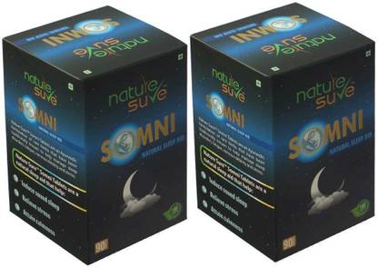 Nature Sure SOMNI Natural Sleep Aid Tablets for Men & Women - 2 Packs