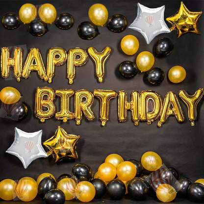 Golden black balloons