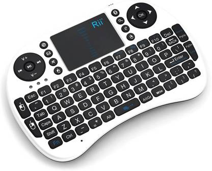 VOLTegIC Rii i8+ BT Mini Touchpad with Mouse Wireless, Bluetooth Handheld Multi-device Keyboard Compatible with Desktop, Laptop, Tablet, iPad, Mac
