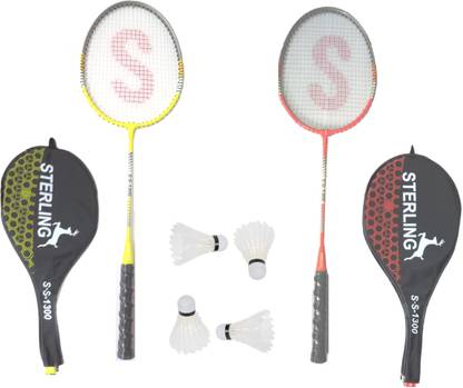 TIMA 2 Player Badminton Racquets Set Double Rackets Badminton Kit