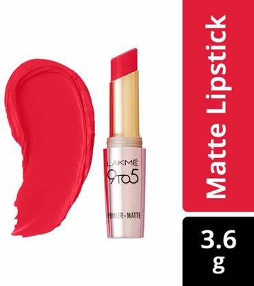 Lakmé 9 to 5 Primer with Matte Lip Color, MR10 Red Rebel, 3.6g