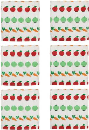SOUMYA Set of 6 Pure Cotton Printed Multi Color Table Napkin Set Multicolor Cloth Napkins