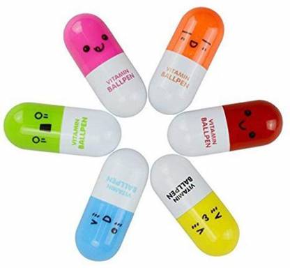 TECHGEAR Vitamin Pill Capsule Smiley Cute Emotion Ball Pen