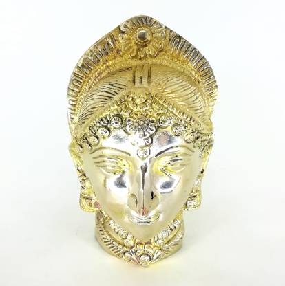 Priyanshu Decor Handcrafted Solid Pure Brass Goddess Gauri Head Decorative Showpiece  -  18.5 cm