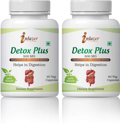 inlazer Detox Plus Helps in Colon Clean & Body Cleanse 100% Natural 120 Capsule 500mg