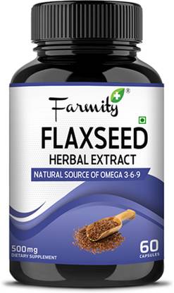 Farmity Flaxseed Dietary Supplement Omega 3-6-9 Supports Healthy Digestion