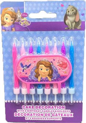 FUNCART Sofia Cake Topper with Eight Birthday Candle