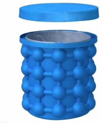 SWISS WONDER 1 L Plastic, Silicone XX®-2WS-Ultimate Ice Cube Maker Silicone Bucket with Lid Makes Small Size Nugget Ice Chips Ice Bucket