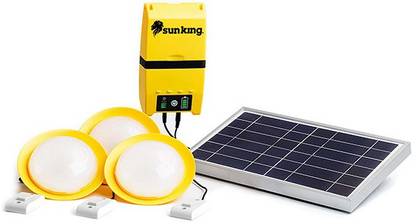 Sun King Home 120 , 3 Solar Ceiling Lights with High Energy Storage capacity and a USB Charging Port Solar Light Set