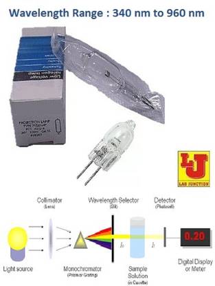 Lab Junction Tungsten Halogen Visible Lamp (D1,6 V,10 W) Spectrophotometer