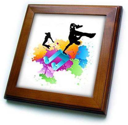 3dRose A Multi Color Splash Grunge Background With Silhouettes