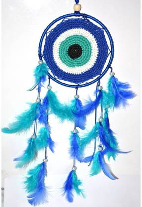ONRR Collections Evil eye crochet Feng shui dreamcatcher 6" ring size Feather Dream Catcher