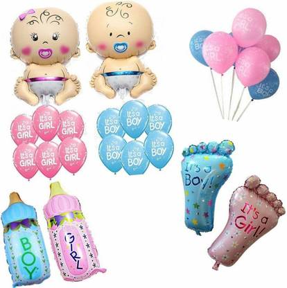 SHOP ONLINE Printed Baby Shower-Baby Boy & Girl Foil Balloon Combo Balloon