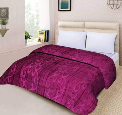 Manka Self Design Double Mink Blanket for  Mild Winter
