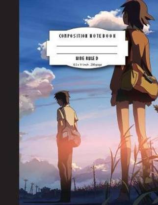 Composition notebook wide ruled 200 pages, 8.5 x 11 inch, Anime cover