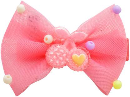 Jewelz Bow shape hair clip with plastic fruit and multi coloured beads Hair Clip