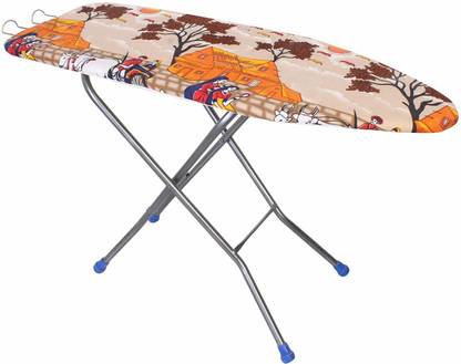 ADA Heavy Duty Folding Ironing Board Table 18" X 48" Double Foam Iron Table Board Cover & Pad, Poppy Design Ironing Board