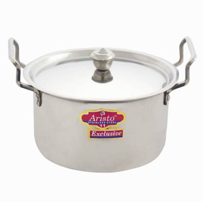 Aristo Stainless Steel Cook and Serve Sauce Pot, 14 cm, 950 ml Handi 0.95 L with Lid