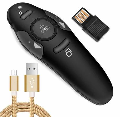 Techtest USB Wireless USB Wireless RF 2.4ghz Powerpoint Remote PPT with USB Cable for Android Mobile Fast Charging Presenter