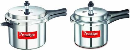 Prestige ALMUNIUM COMBI 3 L, 5 L Outer Lid Induction Bottom Pressure Cooker