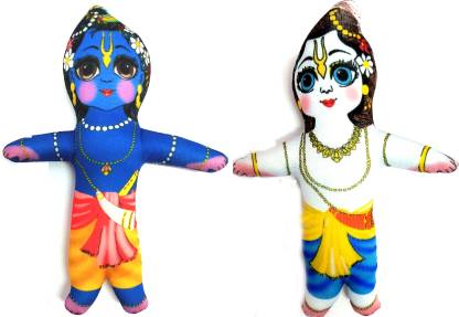 Balaji International Krishna Balram Soft Dolls Big Size 8.5 inche  - 8.5 inch