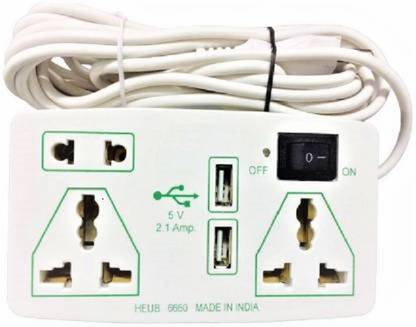 D-DEVOX Extension Board 3 Socket Surge Protector (White) 3  Socket Extension Boards