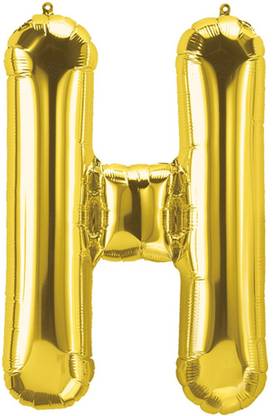 FUNCART Solid foil balloon letter "H" of alphabets - Golden Balloon