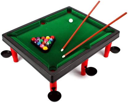 Pepperonz Mini Pool Table Game, Full Set of Billiard, Table Strategy & War Board Game
