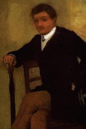 ''Seated Young Man in a Jacket With an Umbrella'' by Edgar Degas