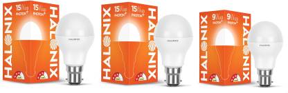HALONIX 15 W, 15 W, 9 W Round B22 LED Bulb
