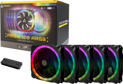 Antec Prizm 120 ARGB 120mm Addressable RGB Case Fan- 5 in 1 Pack with fan controller Cooler