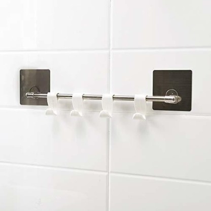 Self Adhesive Soild Brass Chrome Rack Hook Sticky Bathroom Kitchen Towel Hanger 