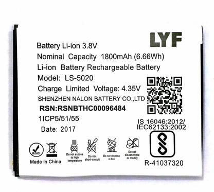 NEW Mobile Battery For  LYF LYF WATER 10 ( LS -5020)