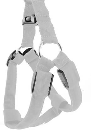 Nema Dog LED Harness Flashing Light 3 Mode - White - Extra Large Dog Reflective and LED Harness