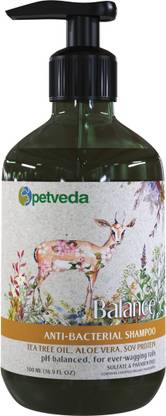 Petveda Ayurvedic Anti Bacterial Shampoo for Dogs & Cats Anti-fungal, Anti-itching Sulphate & Paraben Free Dog Shampoo