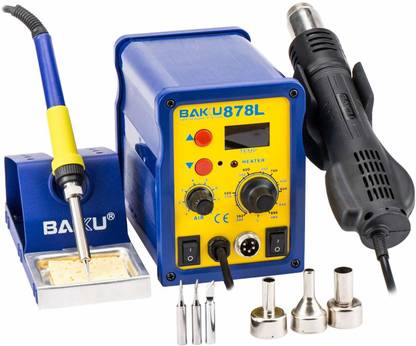 Baku 2 in 1 SMD Rework Soldering Station Iron Welder Hot Air Gun 470 W Temperature Controlled