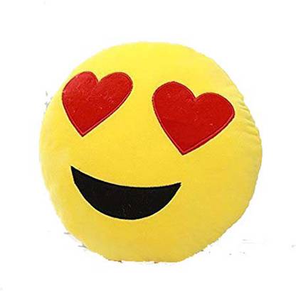 Sanvidecors cuddly soft Smiley Face Emoji Crazy Soft Plush Pillows (Yellow). Pack of 2 Set.  - 30 cm