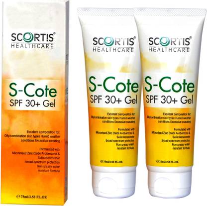 SCORTIS HEALTHCARE Sunscreen - SPF 50 PA+ S-COTE SUNSCREEN SPF 30+ GEL - 75 ML